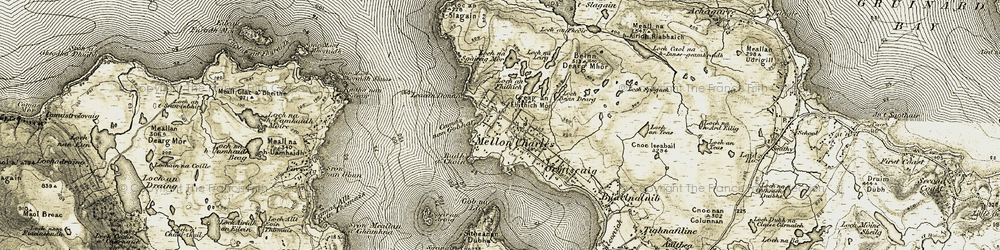Old map of Leacan Donna in 1908-1910