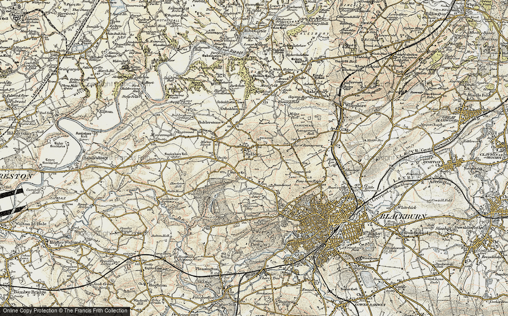 Old Map of Historic Map covering Birley Fold in 1903