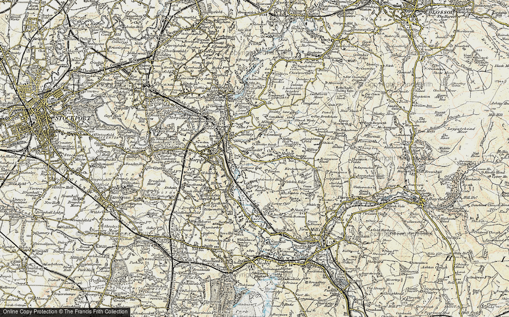 Old Map of Mellor, 1903 in 1903