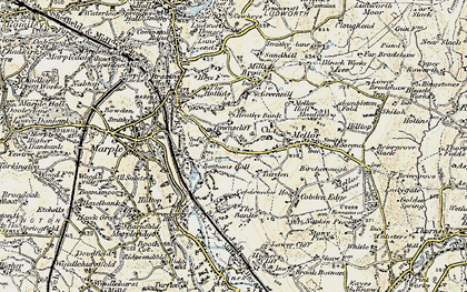 Old map of Mellor in 1903