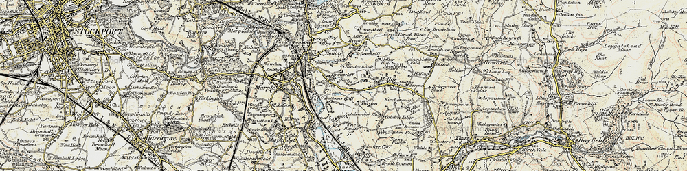 Old map of Mellor in 1903