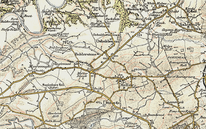 Old map of Mellor Brook in 1903