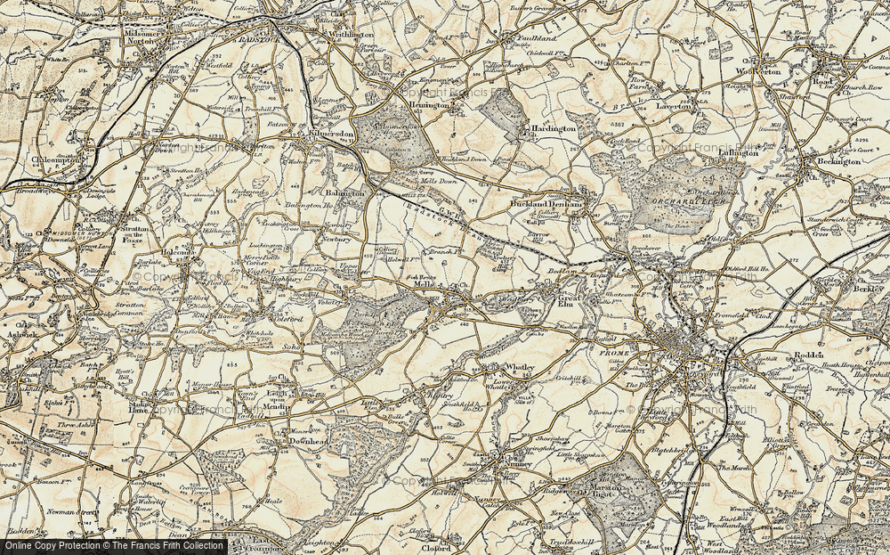 Old Map of Mells, 1898-1899 in 1898-1899