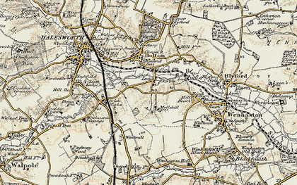Old map of Mells in 1901-1902