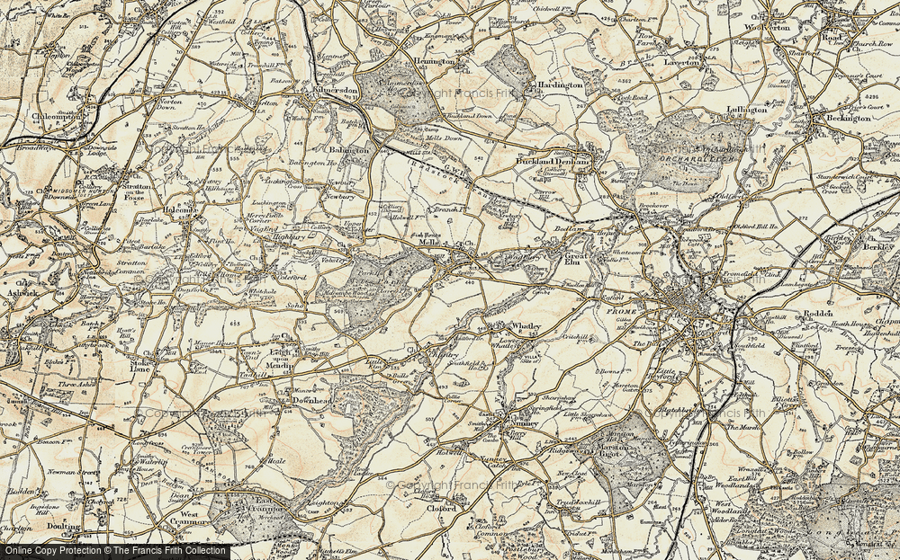 Old Map of Mells Green, 1898-1899 in 1898-1899