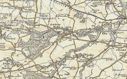 Old map of Mells Green in 1898-1899
