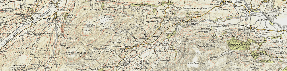 Old map of Melmerby in 1903-1904