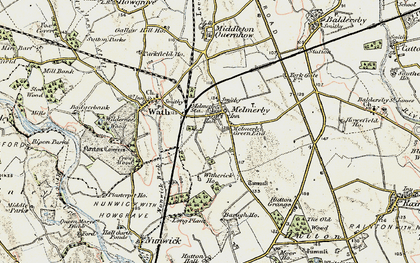 Old map of Melmerby in 1903-1904