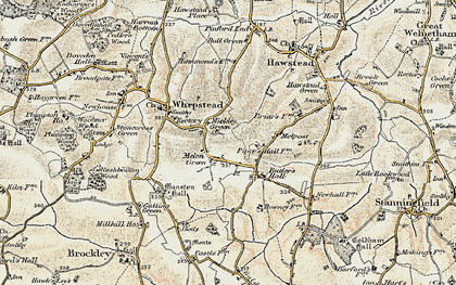Old map of Melon Green in 1899-1901