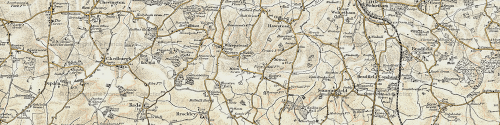 Old map of Melon Green in 1899-1901