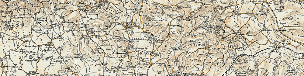 Old map of Melplash in 1898-1899