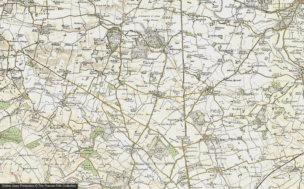 Old Map of Melsonby, 1903-1904 in 1903-1904
