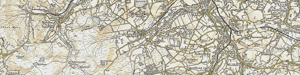 Old map of Meltham Mills in 1903