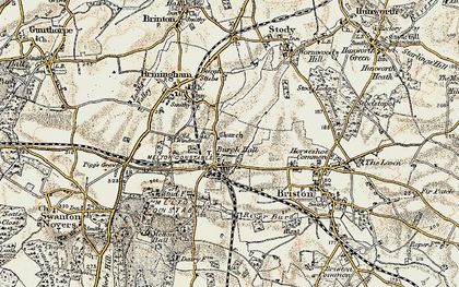 Old map of Melton Constable in 1901-1902