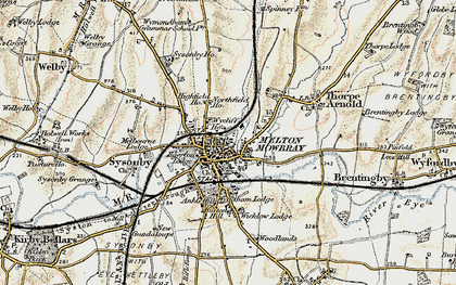 Old map of Melton Mowbray in 1901-1903