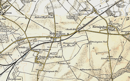 Old map of Melton Ross in 1903-1908