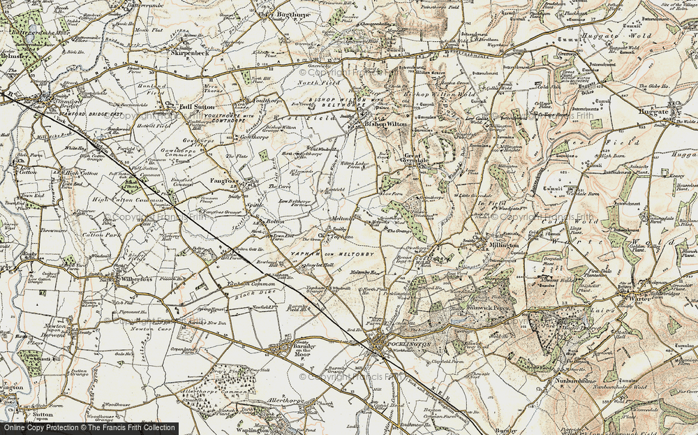 Old Map of Historic Map covering Bishop Wilton Beck in 1903