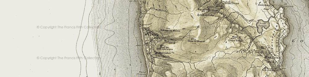 Old map of Allt a' Bhùtha in 1908-1910