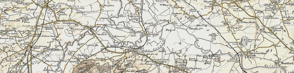 Old map of Melverley in 1902