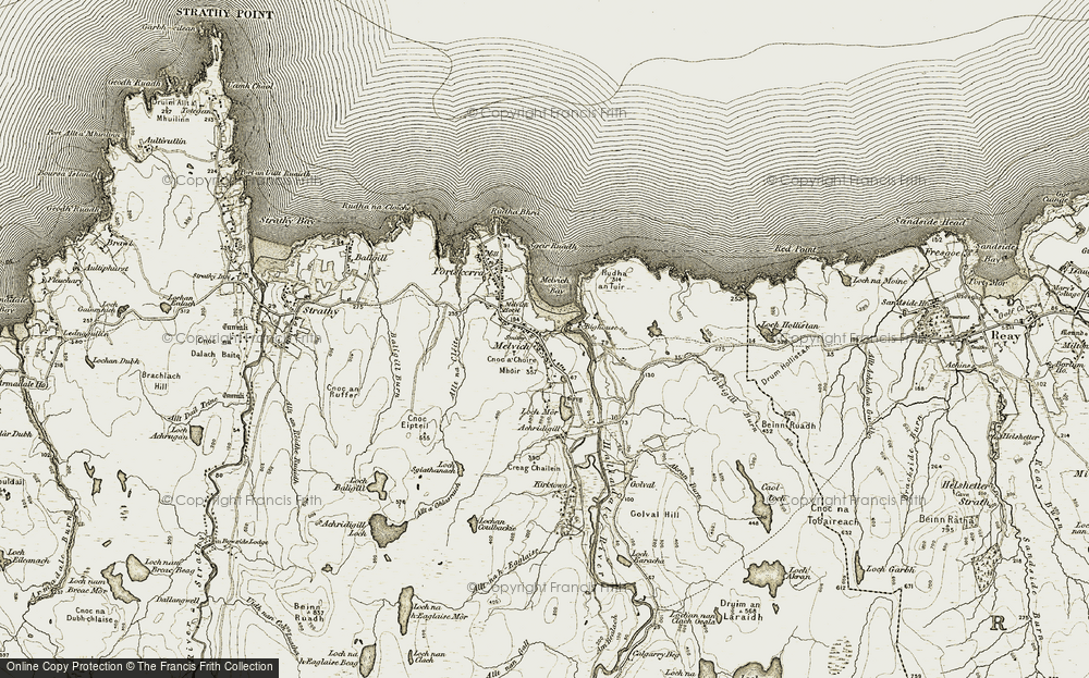 Old Map of Historic Map covering Akran Burn in 1910-1912