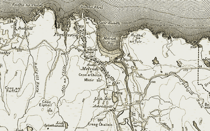 Old map of Akran Burn in 1910-1912