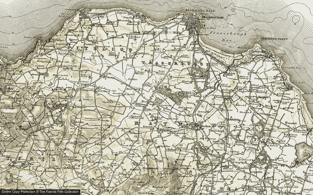Old Map of Historic Map covering Ardmachron in 1909-1910