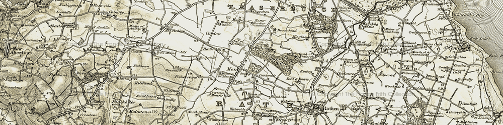 Old map of Wester Cardno in 1909-1910
