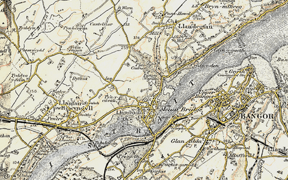 Old map of Menai Bridge in 1903-1910
