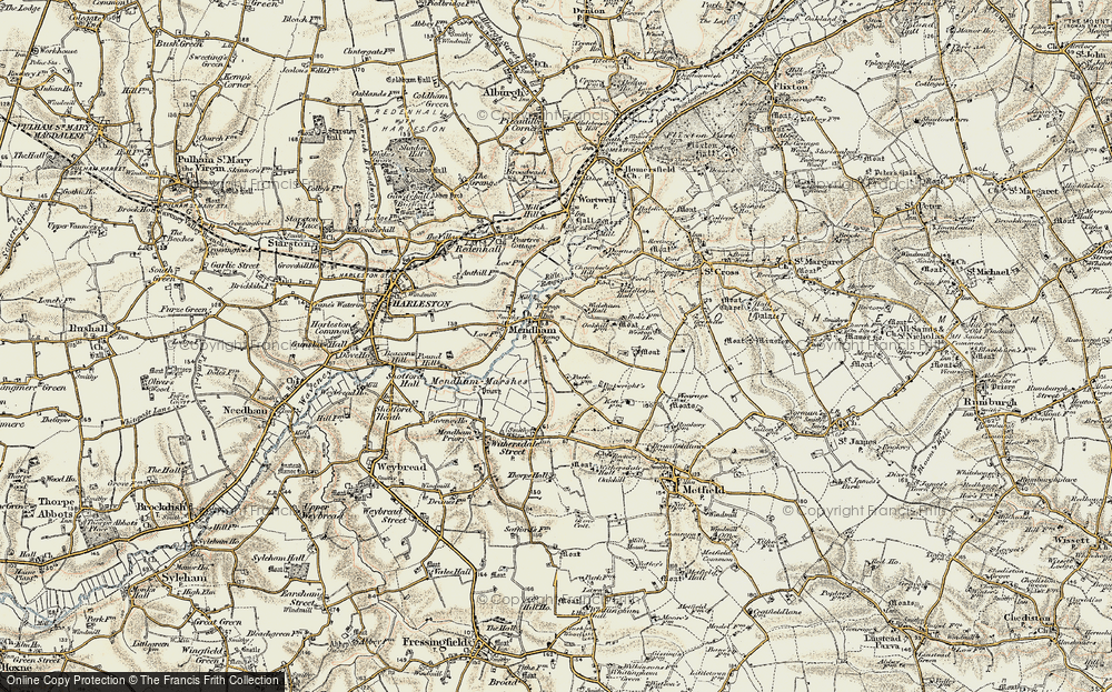 Old Map of Mendham, 1901-1902 in 1901-1902