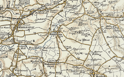 Old map of Mendham in 1901-1902