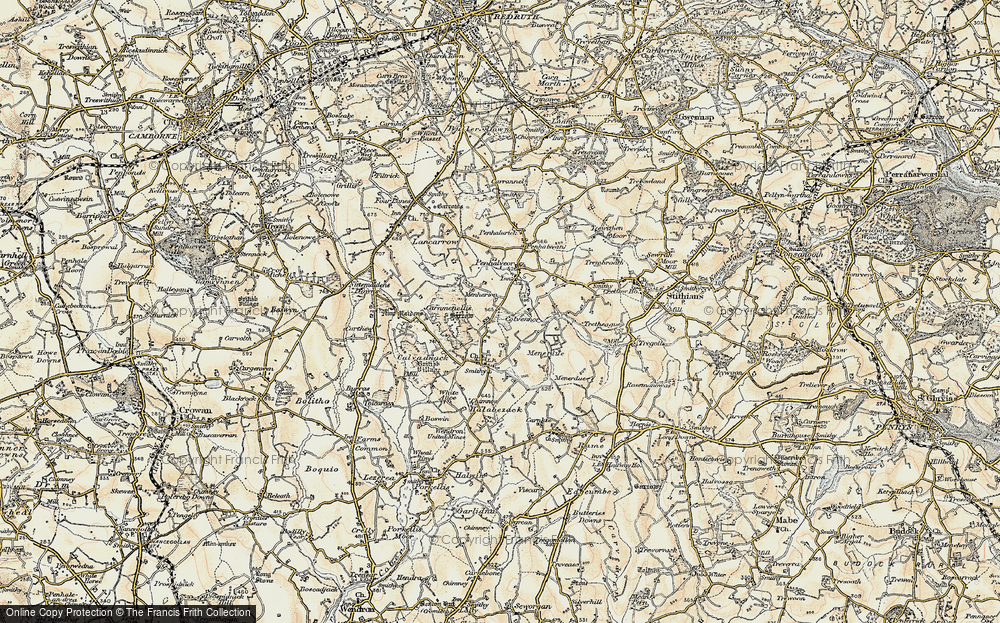 Old Map of Menherion, 1900 in 1900