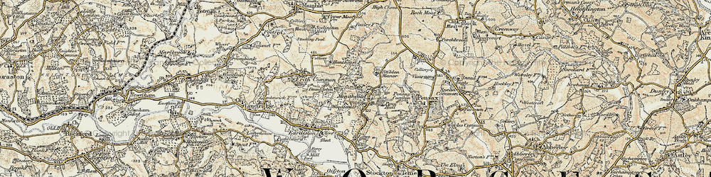 Old map of Menithwood in 1901-1902