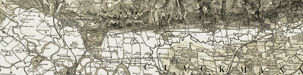 Old map of Menstrie in 1904-1907