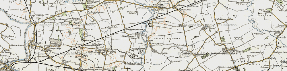 Old map of Menthorpe in 1903