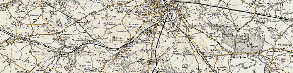 Old map of Meole Brace in 1902