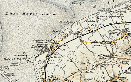 Old map of Meols in 1902-1903