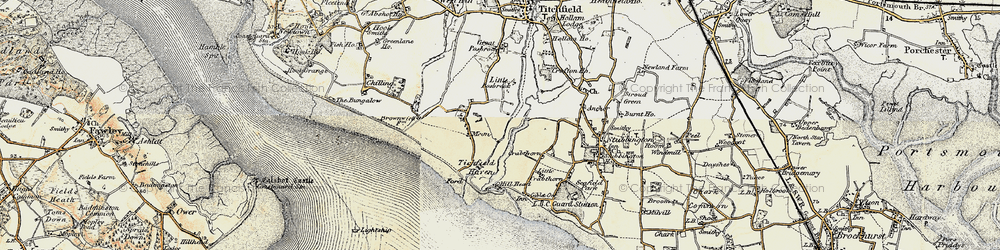 Old map of Titchfield Haven in 1897-1899
