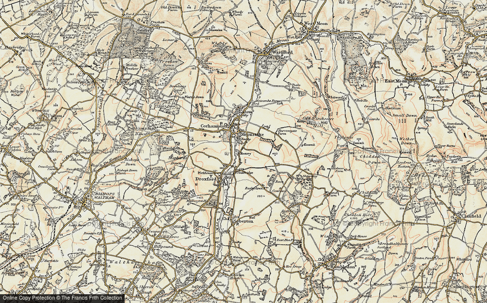 Old Map of Meonstoke, 1897-1900 in 1897-1900