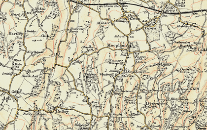 Old map of Meopham Green in 1897-1898