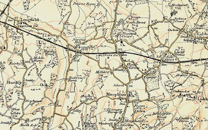 Old map of Meopham Station in 1897-1898