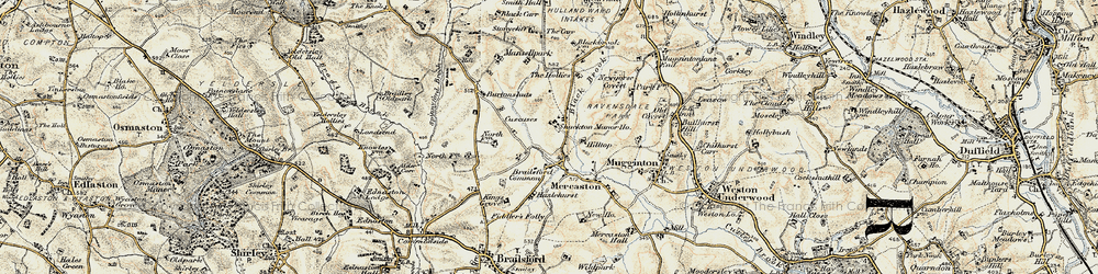 Old map of Brailsford Common in 1902