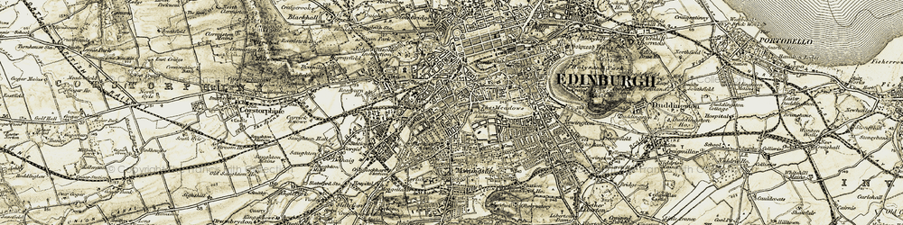 Old map of Merchiston in 1903-1904