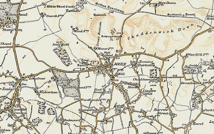 Old map of Mere in 1897-1899
