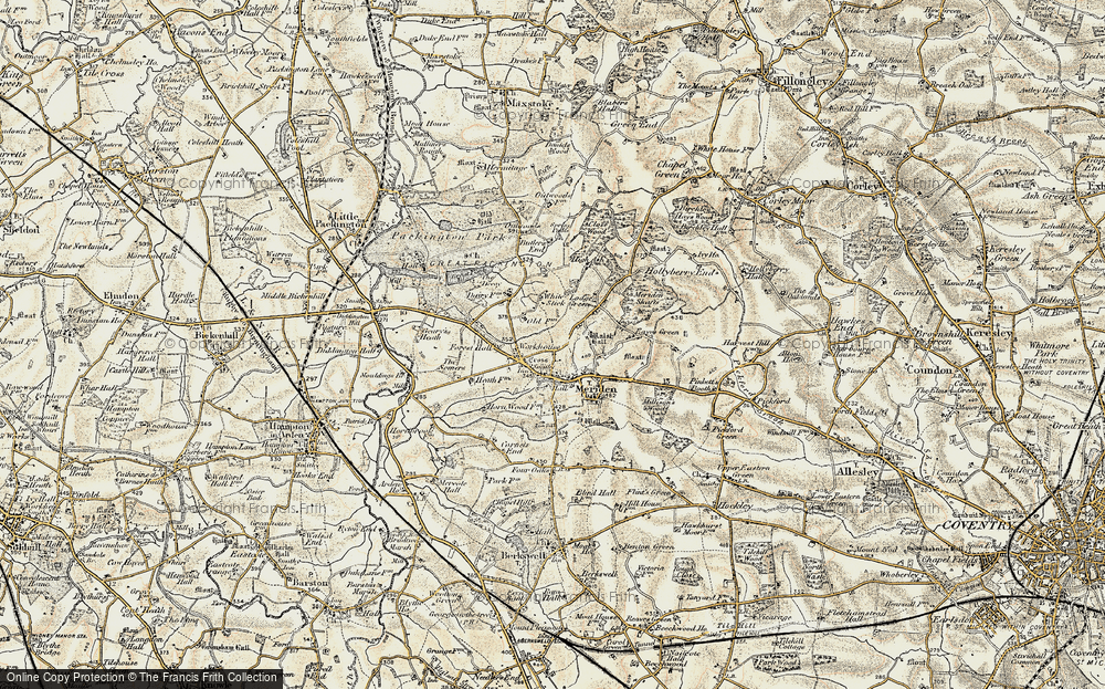 Old Map of Meriden, 1901-1902 in 1901-1902