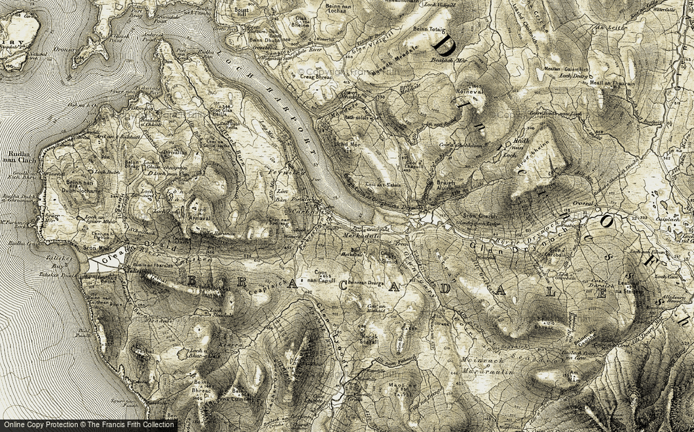 Old Map of Merkadale, 1908-1909 in 1908-1909