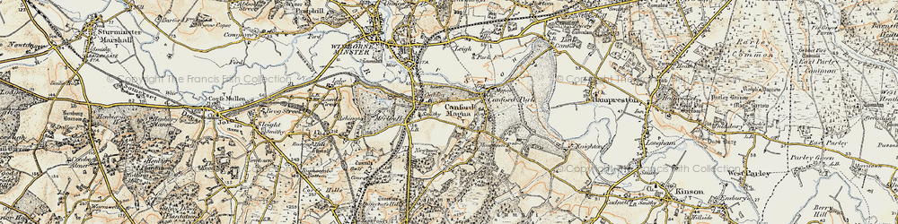Old map of Merley in 1897-1909