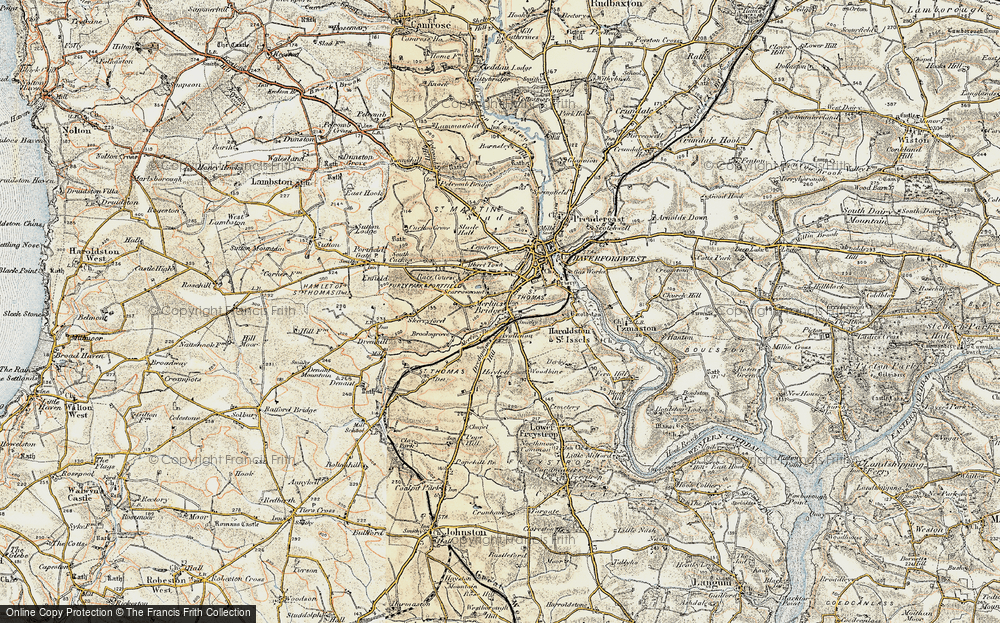 Old Map of Merlin's Bridge, 1901-1912 in 1901-1912