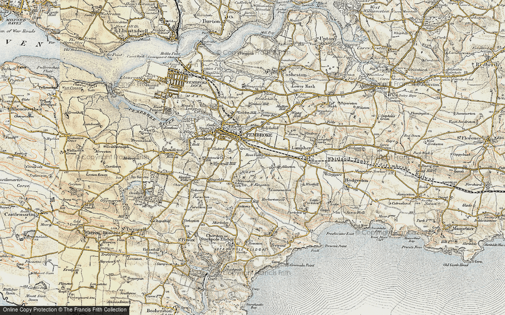 Old Map of Merlin's Cross, 1901-1912 in 1901-1912