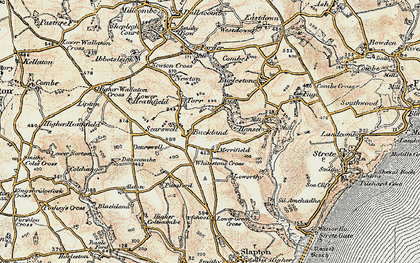 Old map of Whitestone Cross in 1899
