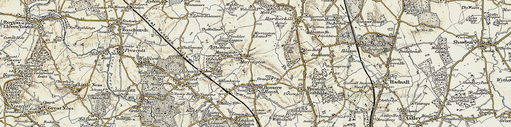 Old map of Merrington in 1902
